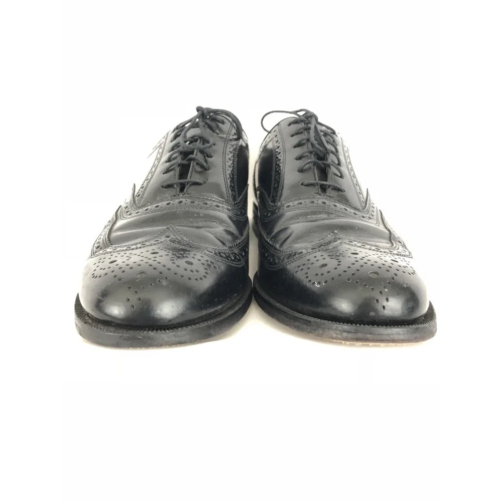 Florsheim Mens Black Leather Wingtip Lace Up Dress Shoes Size 9 D‎ SH251